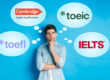 Student thinking about IELTS, TOEFL, TOEIC and Cambridge exams